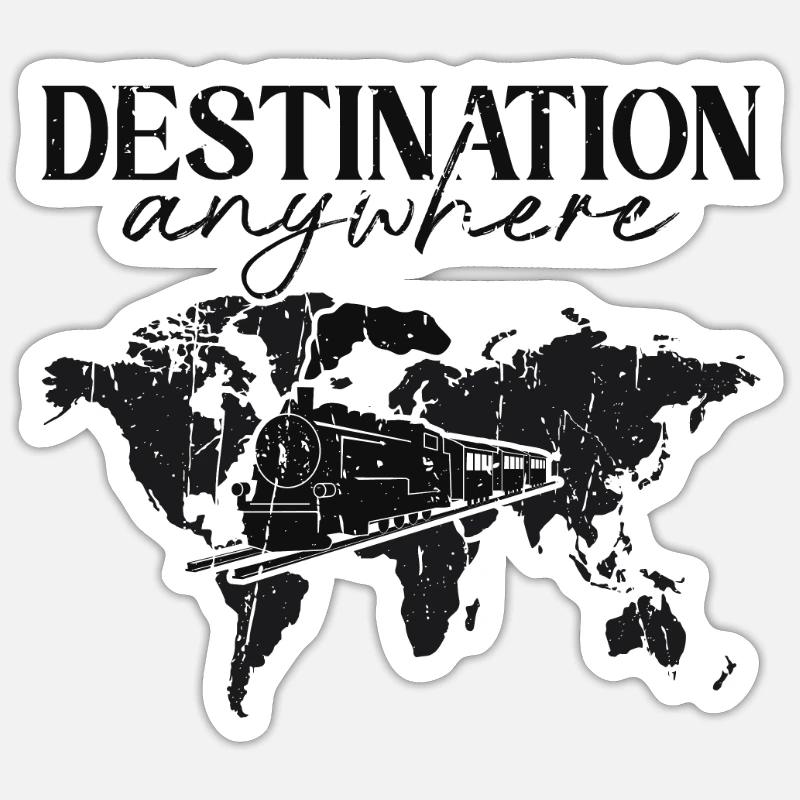 Destination: Anywhere - Train - Sticker size S (10 x 10 cm) - white matte