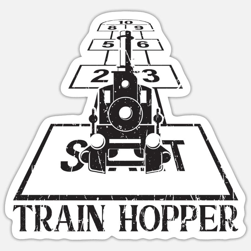 Train Hopper - Train - Sticker Größe S (10 x 10 cm) - Mattweiß
