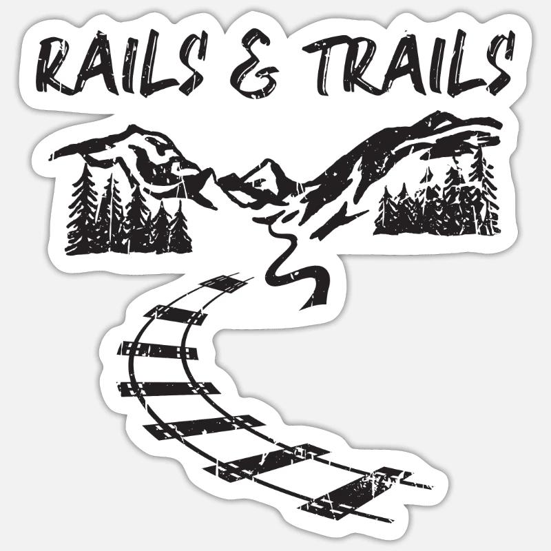 Rails & Trails - Train - Sticker size S (10 x 10 cm) - white matte
