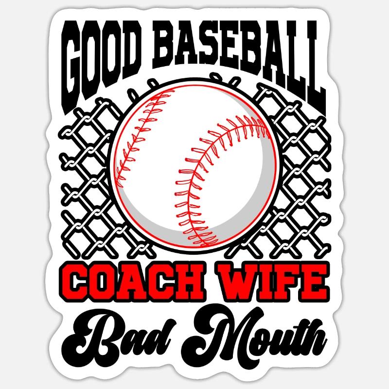 Baseball-Trainerin Ehefrau Berufstätige Mutter - Sticker Größe S (10 x 10 cm) - Mattweiß
