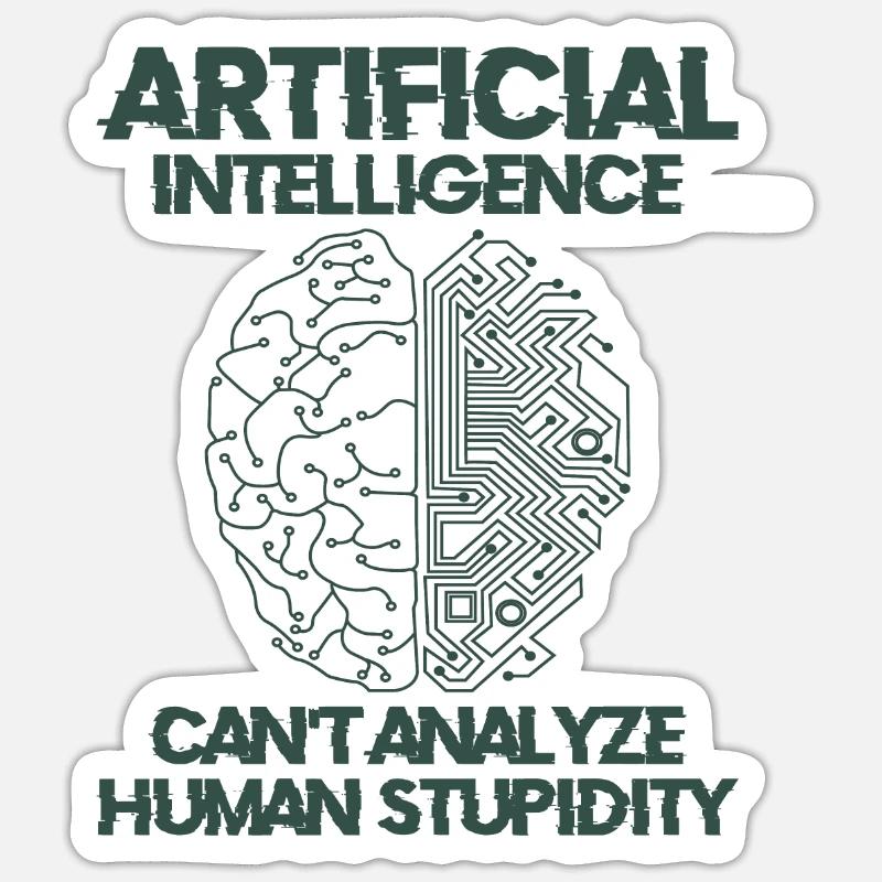 Künstliche Intelligenz Programmierer Gehirn - Sticker Größe S (10 x 10 cm) - Mattweiß