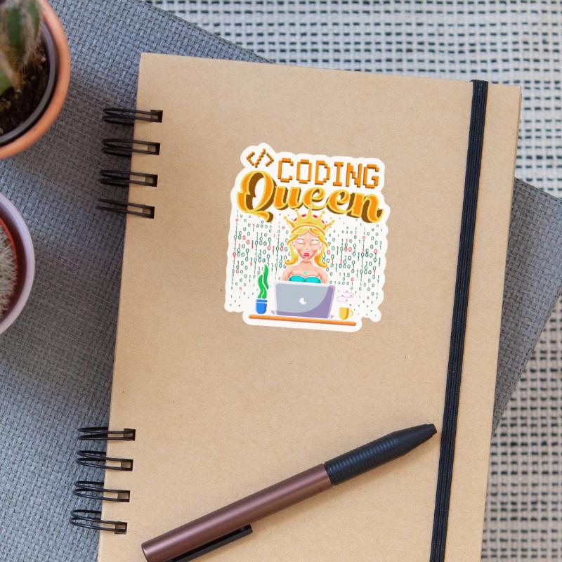 Developer Coder Programmer Queen Sticker size S (10 x 10 cm)