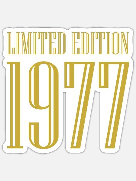 1977 Limited Edition Geburtstag Geschenk Frau Mann - Sticker Größe S (10 x 10 cm) - Mattweiß