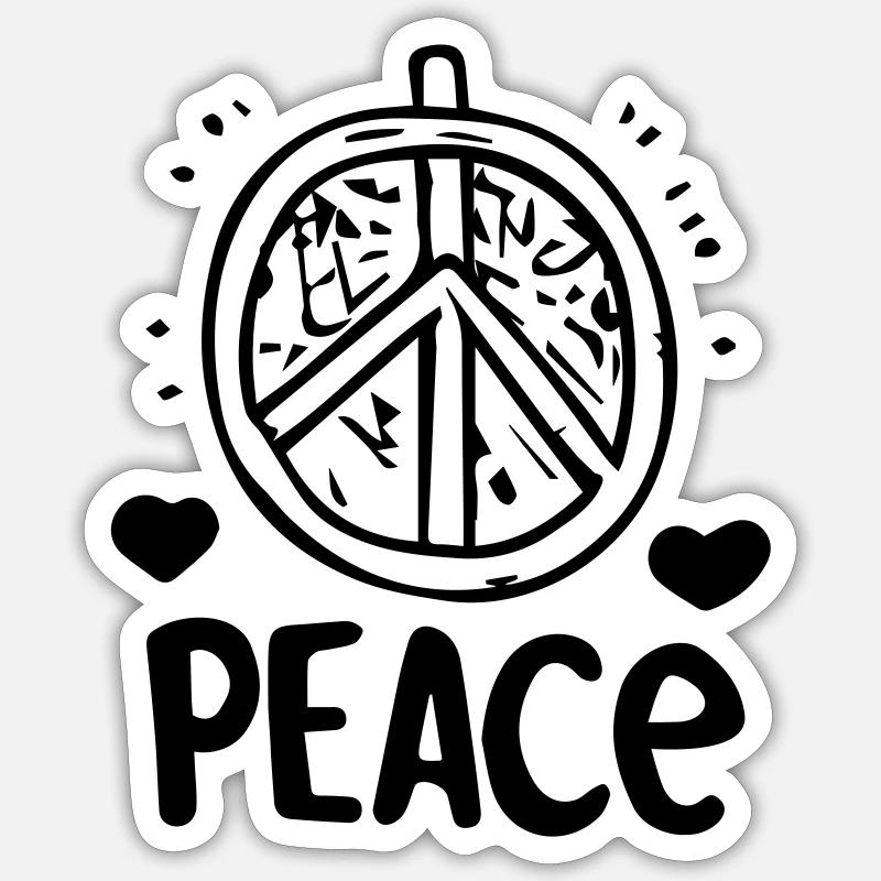 Peace - Sticker size S (10 x 10 cm) - white matte