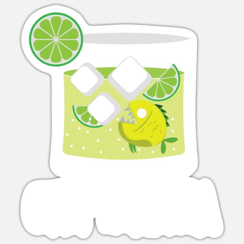 Caipirinha Cocktail Piranha Caipirinha Sticker size S (10 x 10 cm)