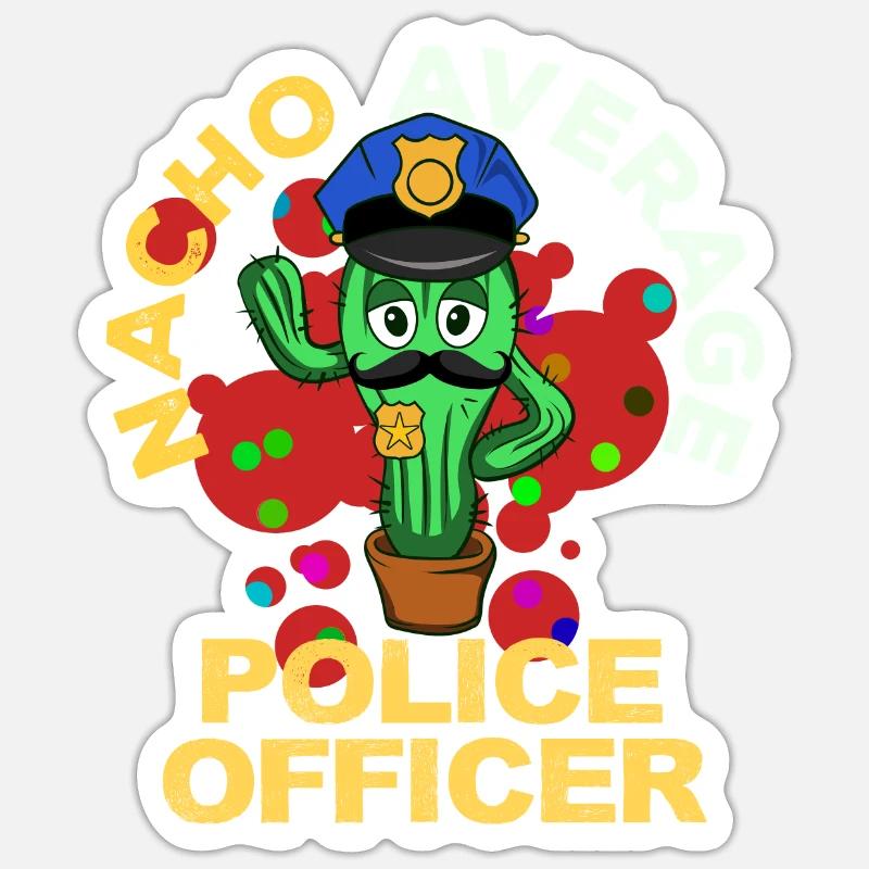 Cinco De Mayo Polizei - Sticker Größe S (10 x 10 cm) - Mattweiß