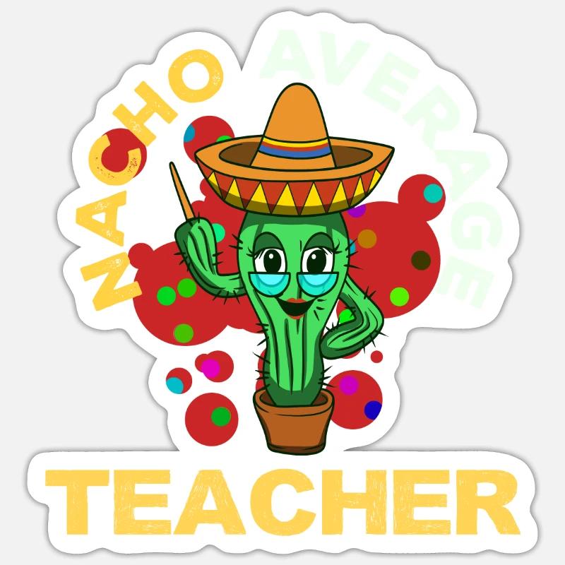 Professeur Cinco De Mayo - Sticker taille S (10 x 10 cm) - blanc mat