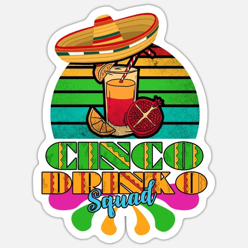 Cinco De Mayo - Sticker Größe S (10 x 10 cm) - Mattweiß