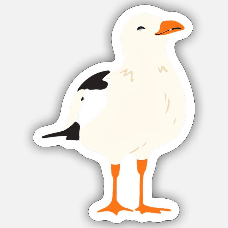 Mouette - Sticker taille S (10 x 10 cm) - blanc mat