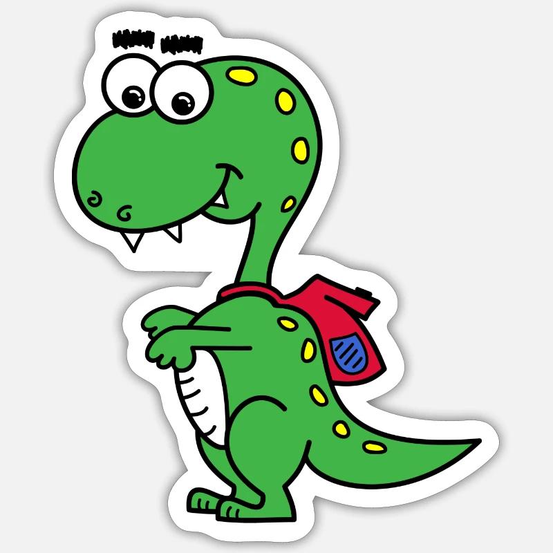 T-Rex with backpack Sticker size S (10 x 10 cm)