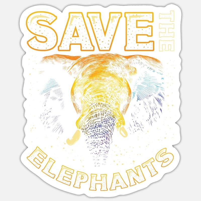 Save the elephants - Sticker size S (10 x 10 cm) - white matte