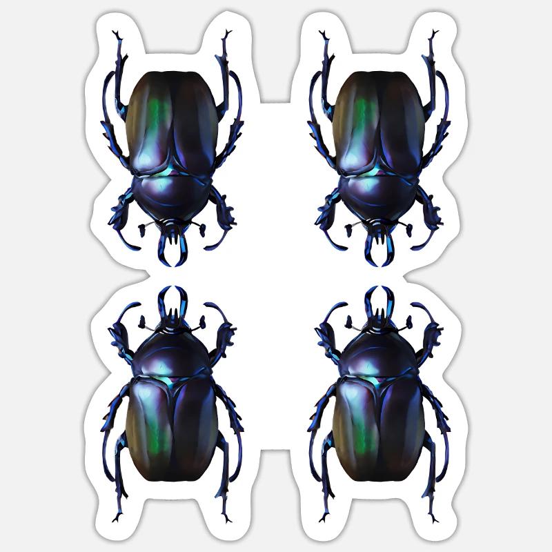 Mistkäfer - Sticker Größe S (10 x 10 cm) - Mattweiß