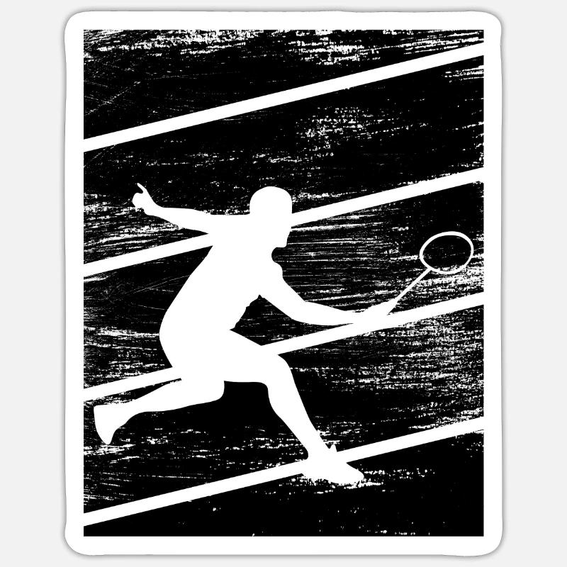 Joueurs de badminton - Sticker taille S (10 x 10 cm) - blanc mat