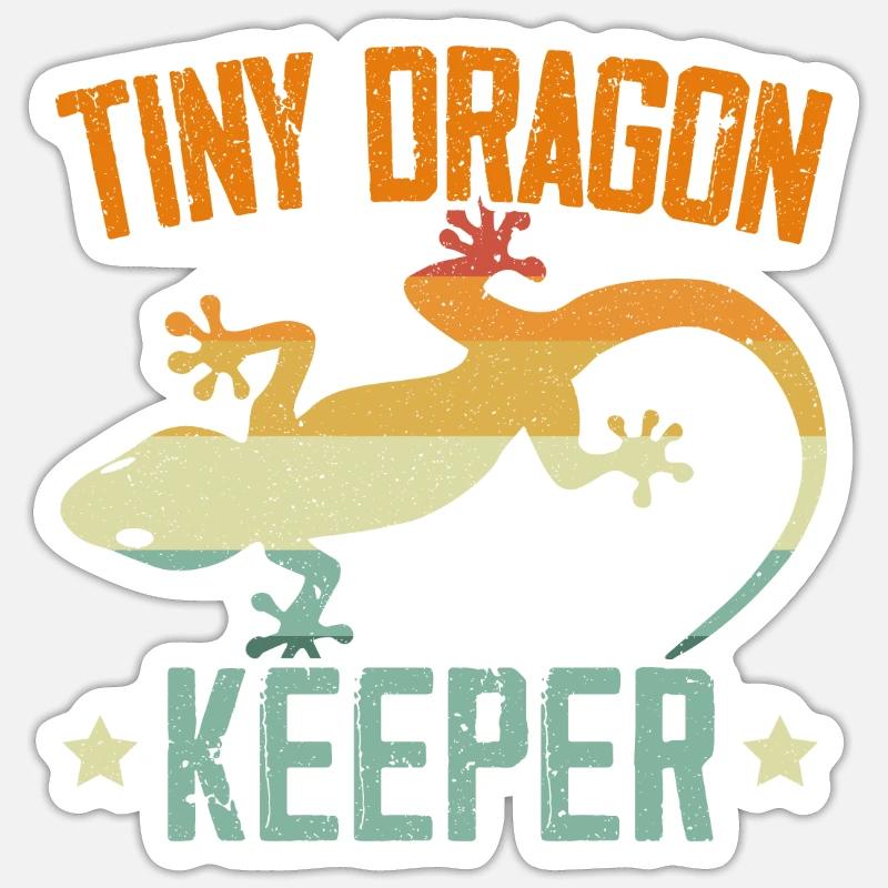 Tiny Dragon Keeper Reptile Leopard Gecko Lover Sticker size S (10 x 10 cm)