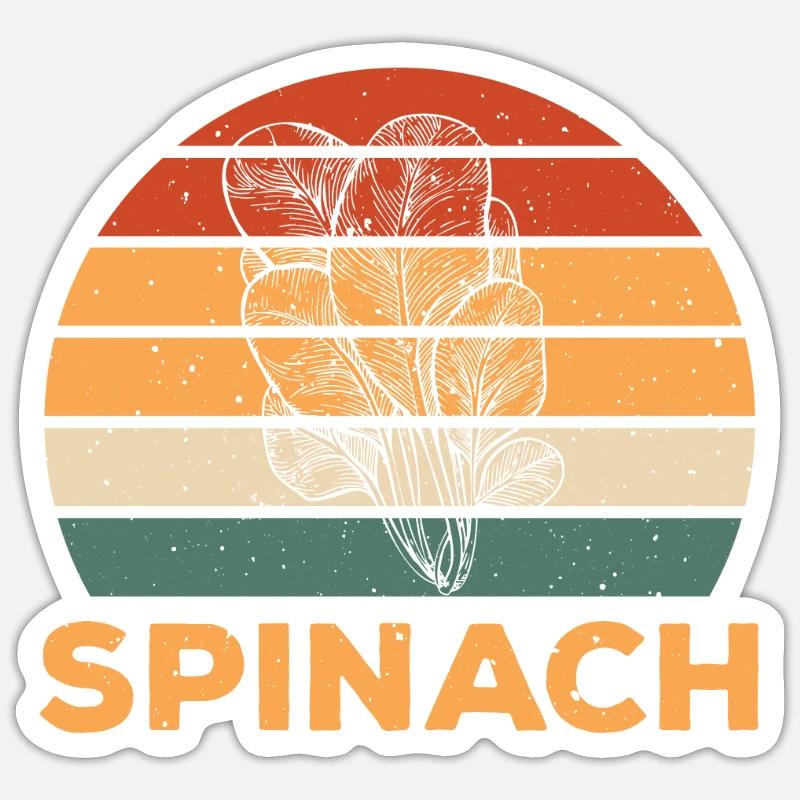 Retro Spinach Design - Sticker size S (10 x 10 cm) - white matte