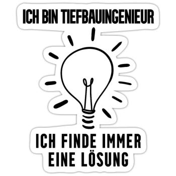 Tiefbauingenieur Geschenk - Sticker Größe S (10 x 10 cm) - Mattweiß - Vorne