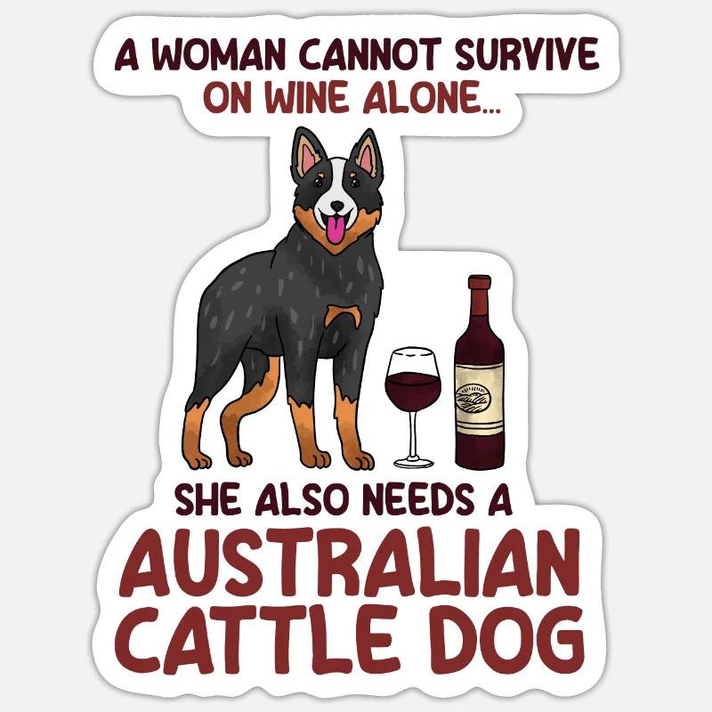 Bouvier australien - Sticker taille S (10 x 10 cm) - blanc mat