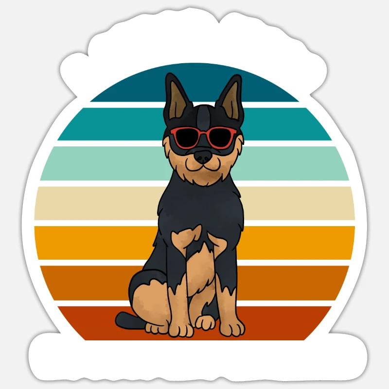 Australian Cattle Dog - Sticker Größe S (10 x 10 cm) - Mattweiß