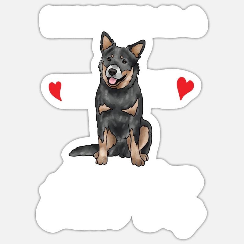 Bouvier australien chien - Sticker taille S (10 x 10 cm) - blanc mat