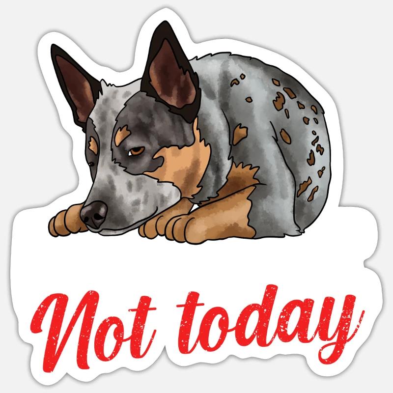 Bouvier australien - Sticker taille S (10 x 10 cm) - blanc mat