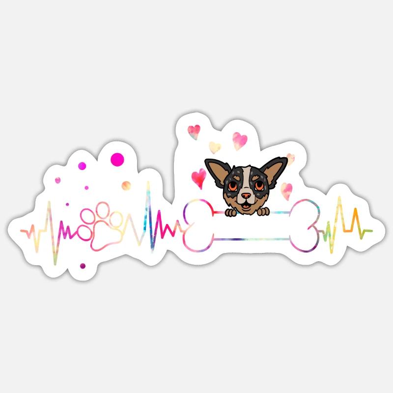 Australian Cattle Dog - Sticker Größe S (10 x 10 cm) - Mattweiß