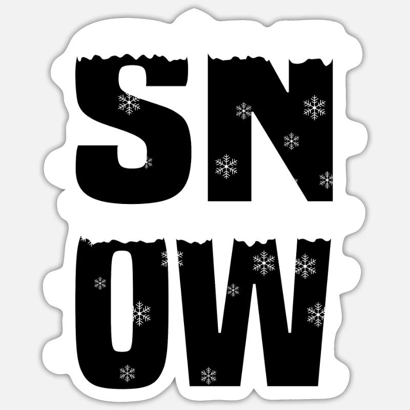 Snow Schnee - Sticker Größe S (10 x 10 cm) - Mattweiß