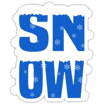 Schnee des neiges - Sticker taille S (10 x 10 cm) - blanc mat - Devant