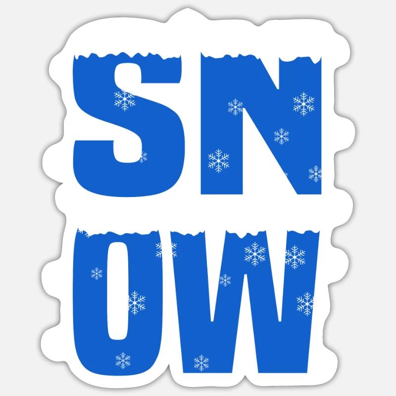 Schnee des neiges - Sticker taille S (10 x 10 cm) - blanc mat