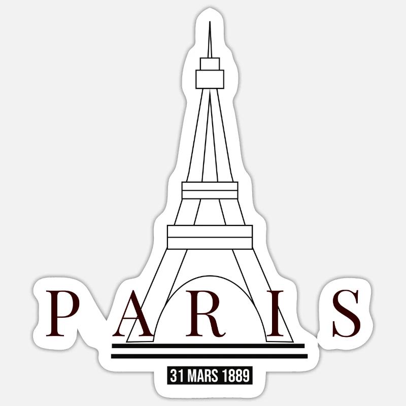 Conception de la Tour Eiffel Sticker taille S (10 x 10 cm)