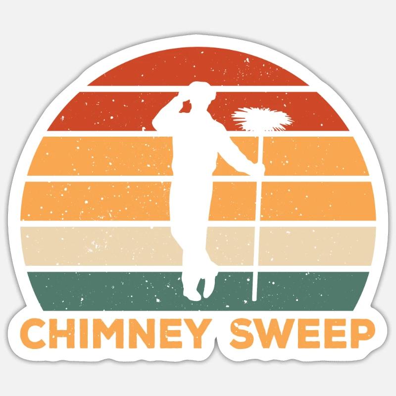 Conception rétro de ramoneur Sticker taille S (10 x 10 cm)