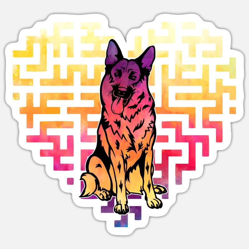German Shepherd - Sticker size S (10 x 10 cm) - white matte