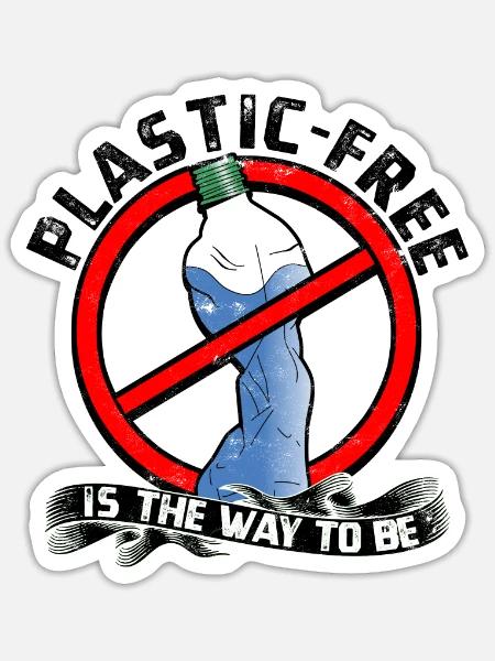 Plastikfrei ist der Weg zu sein - Kunststoff - Sticker Größe S (10 x 10 cm) - Mattweiß