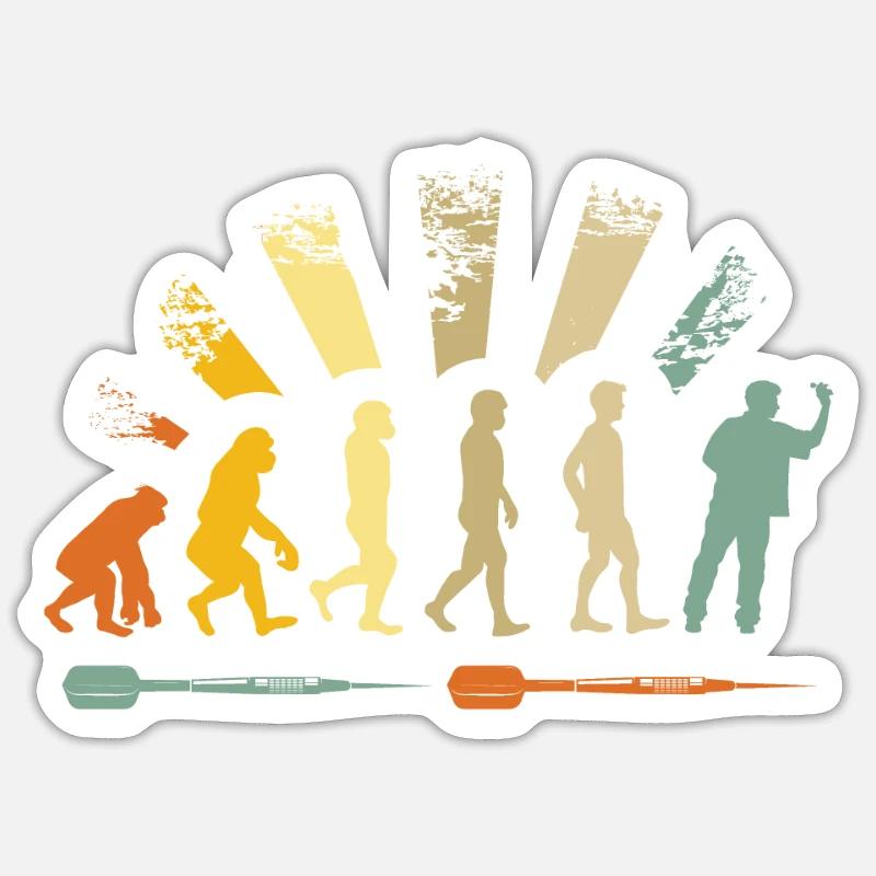 Dartspieler Evolution Dartscheibe - Sticker Größe S (10 x 10 cm) - Mattweiß