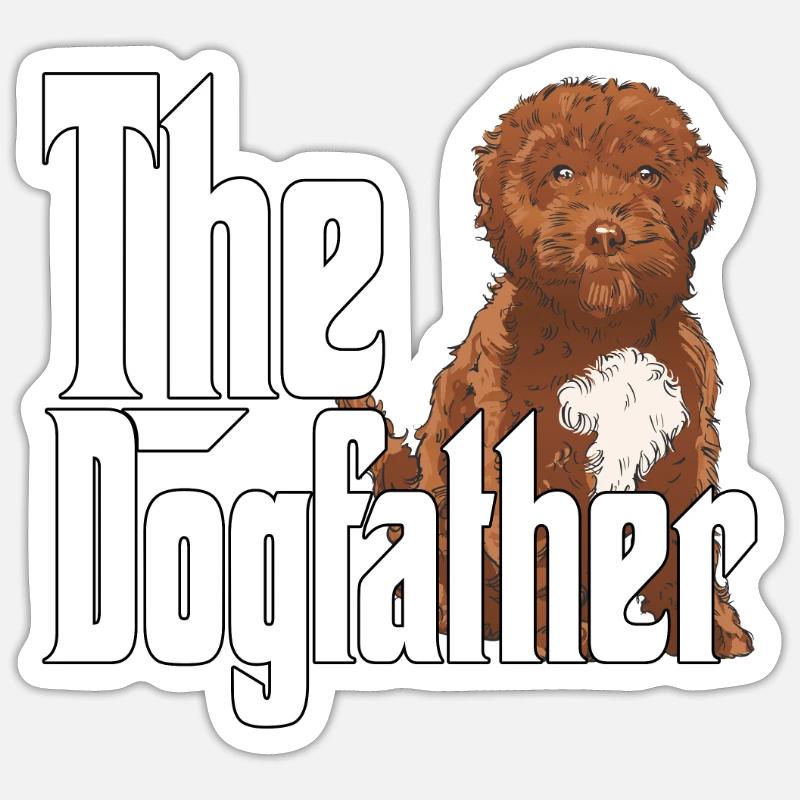 Cockapoo Dog Dad Dogfather Dogs Daddy Father Rotti - Sticker size S (10 x 10 cm) - white matte