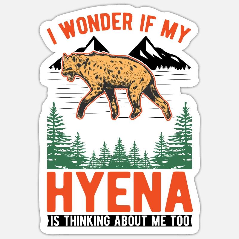 Hyäne Geschenk Erdwolf Hyena Sticker Größe S (10 x 10 cm)