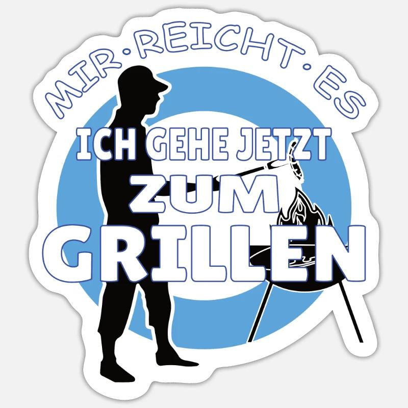 Grillen und Camper Geschenkidee - Sticker Größe S (10 x 10 cm) - Mattweiß