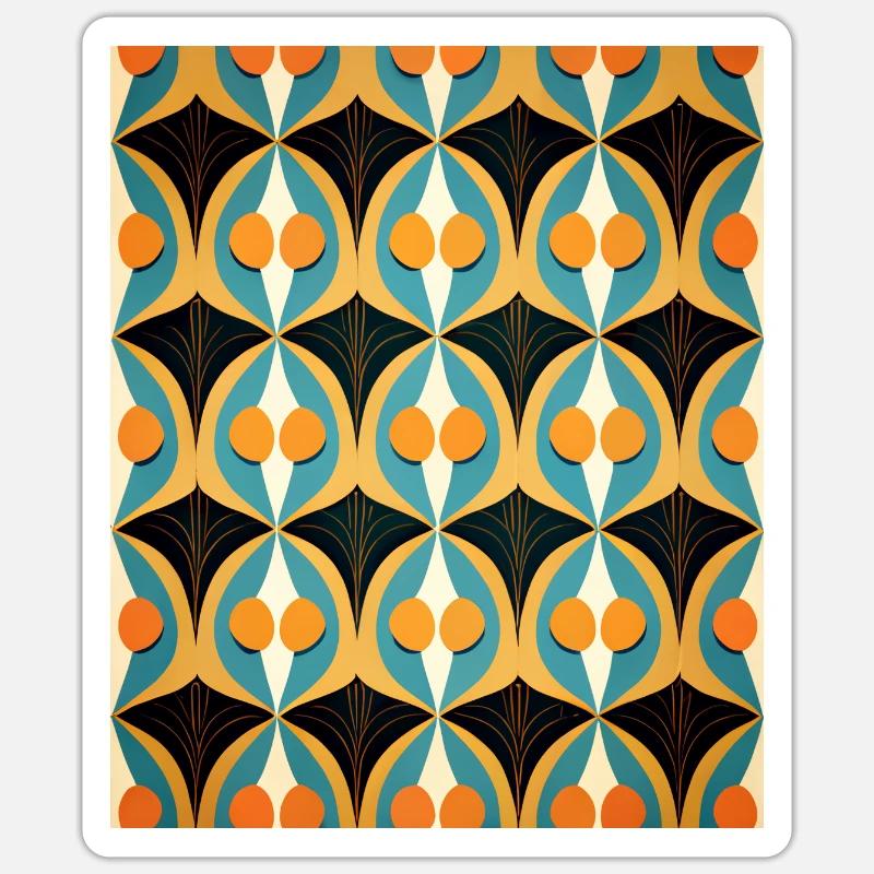 Retro-Muster - Sticker Größe S (10 x 10 cm) - Mattweiß