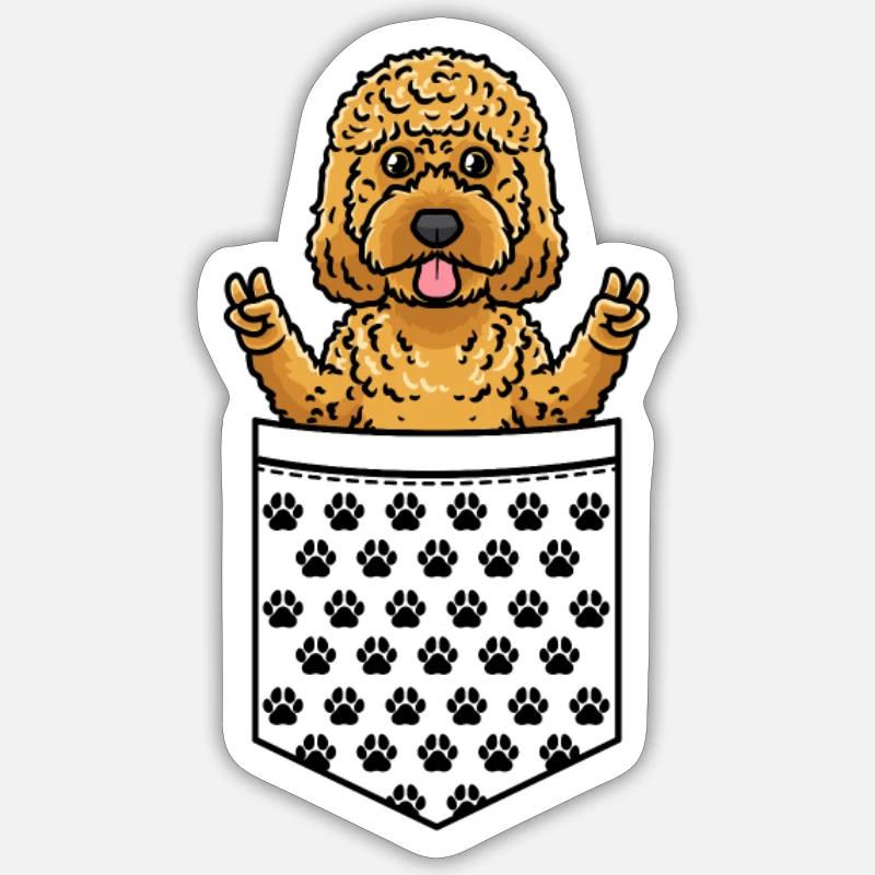 Cockapoo Hund In Tasche Sticker Größe S (10 x 10 cm)