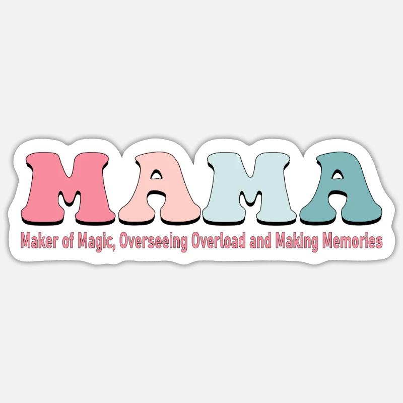 Mama die Allround-Magierin - Muttertag - Sticker Größe S (10 x 10 cm) - Mattweiß