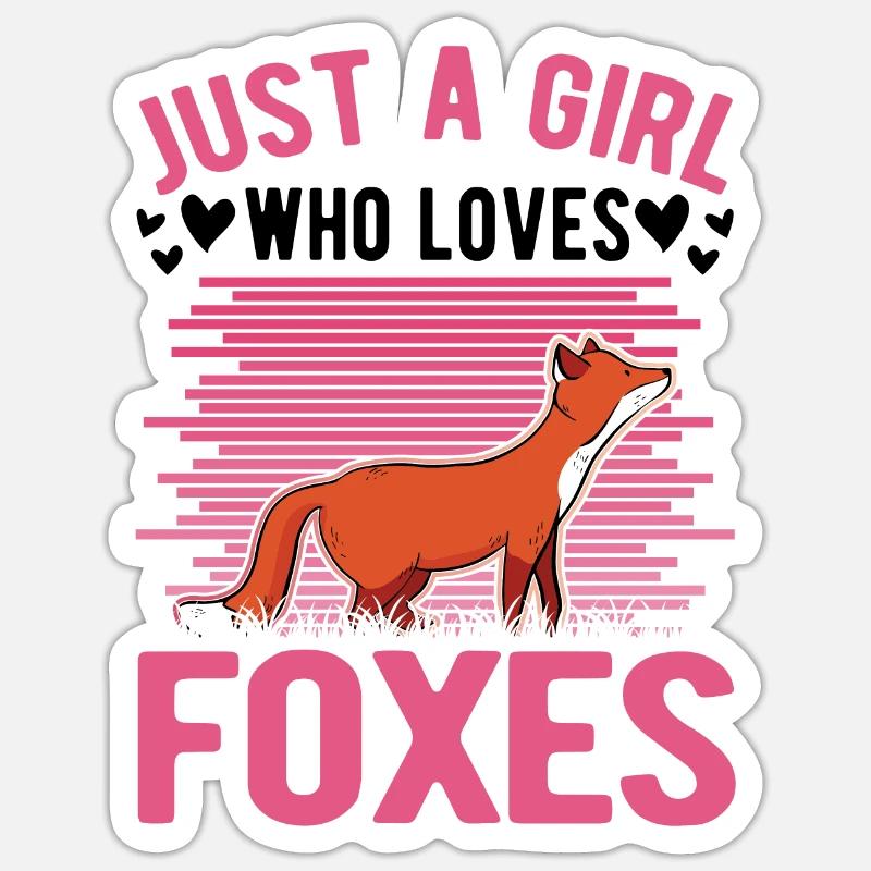 Fuchs Mädchen Geschenk Sticker Größe S (10 x 10 cm)