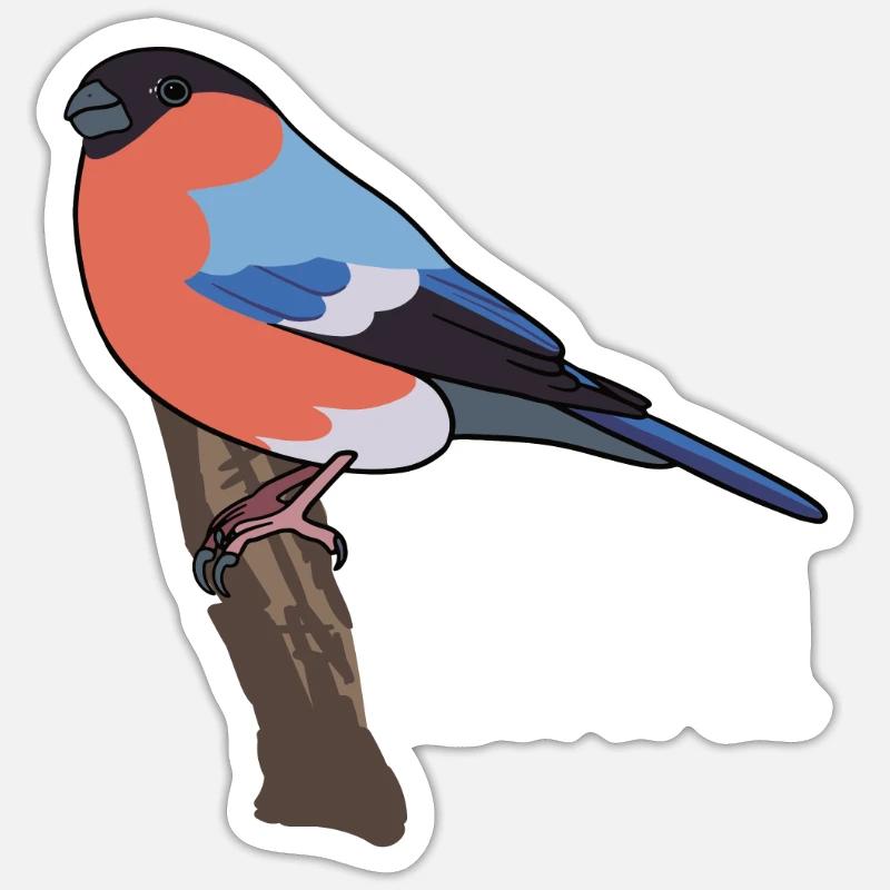 Dompfaff Gimpel Vogel Blutfink - Sticker Größe S (10 x 10 cm) - Mattweiß