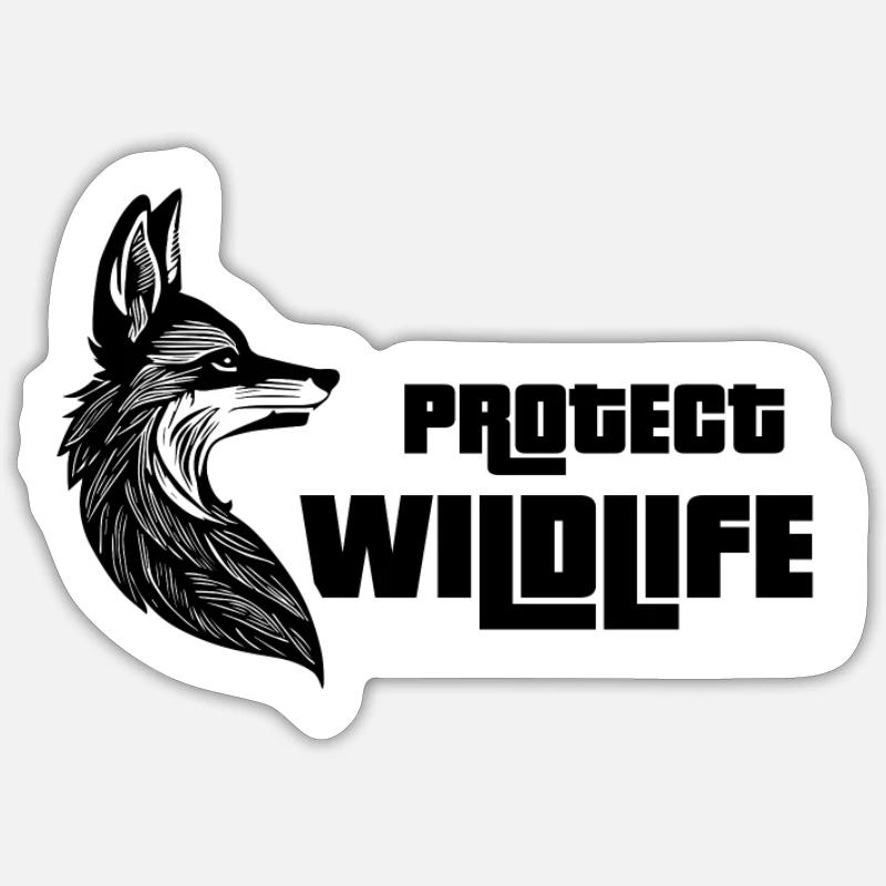 Protéger la faune - Sticker taille S (10 x 10 cm) - blanc mat