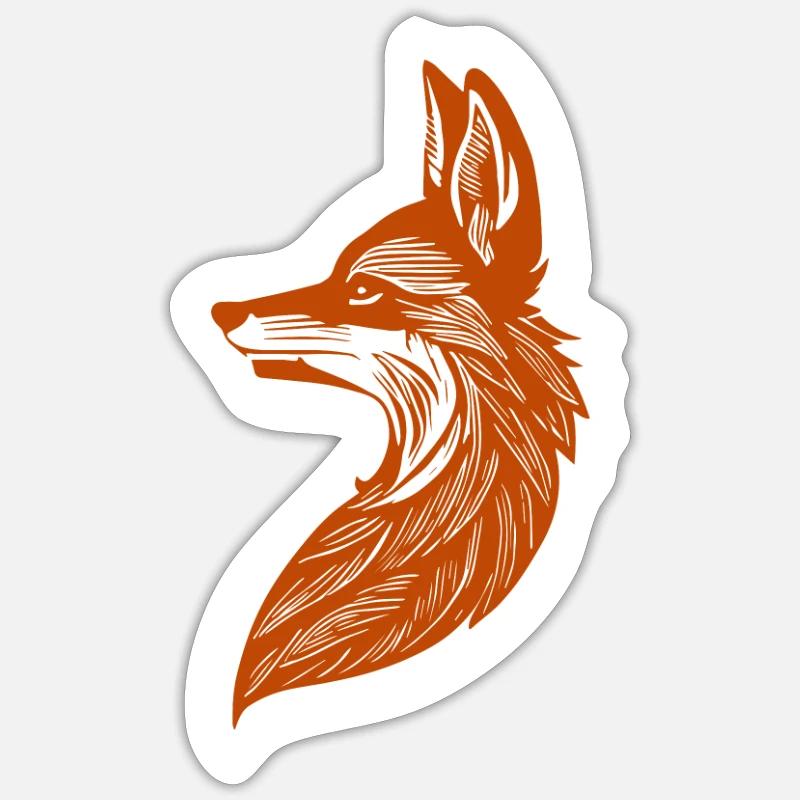 Fuchs - Sticker Größe S (10 x 10 cm) - Mattweiß