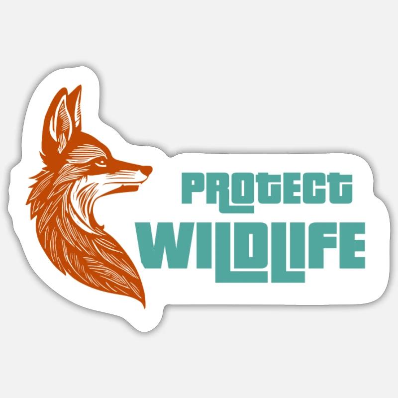 Protect wildlife - Sticker Größe S (10 x 10 cm) - Mattweiß