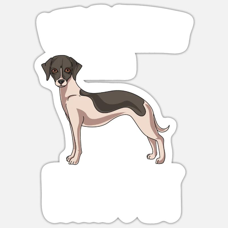 Whippet - Sticker taille S (10 x 10 cm) - blanc mat