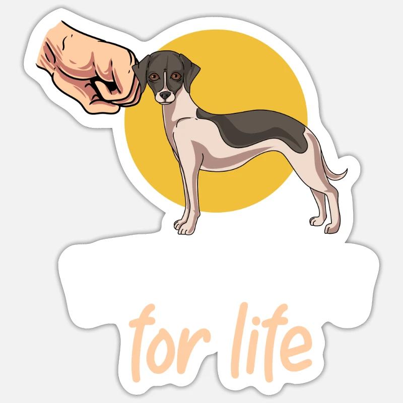 Whippet - Sticker taille S (10 x 10 cm) - blanc mat