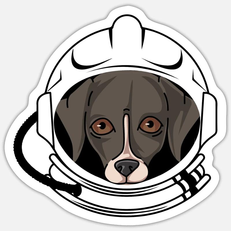 Whippet - Sticker taille S (10 x 10 cm) - blanc mat