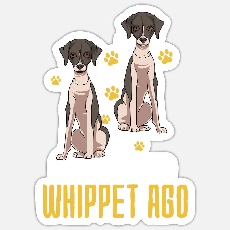 Whippet - Sticker taille S (10 x 10 cm) - blanc mat