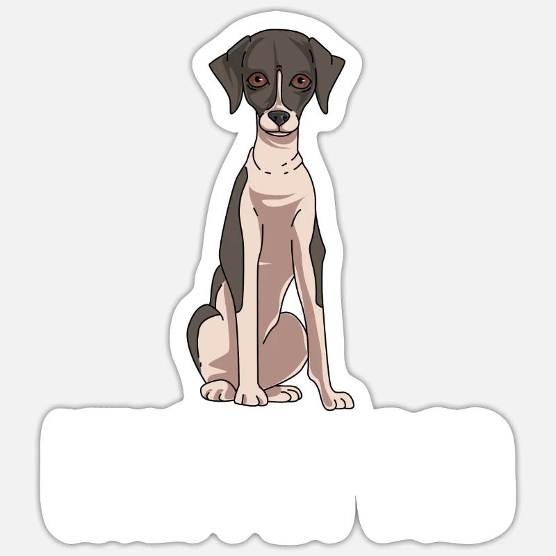 Whippet - Sticker taille S (10 x 10 cm) - blanc mat