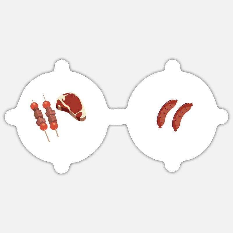 Grillen und Camper Geschenkidee - Sticker Größe S (10 x 10 cm) - Mattweiß